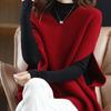 Autumn Winter Women's Knitted Vest V-neck Bat Sleeves Loose Sleeveless Sweater Knitted Vest