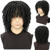 Synthetic Short Dreadlock Braided Half Wig Black/Brown/Blonde Afro Men's Wigs Hairpieces Toupee Wig for Black Men Women