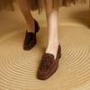 Fashion NEW Spring/Autumn Women Loafers Square Toe Low Heel Shoes Sheep Suede Leather Shoes for Women Slip-on Women Pumps Tassels Shoes