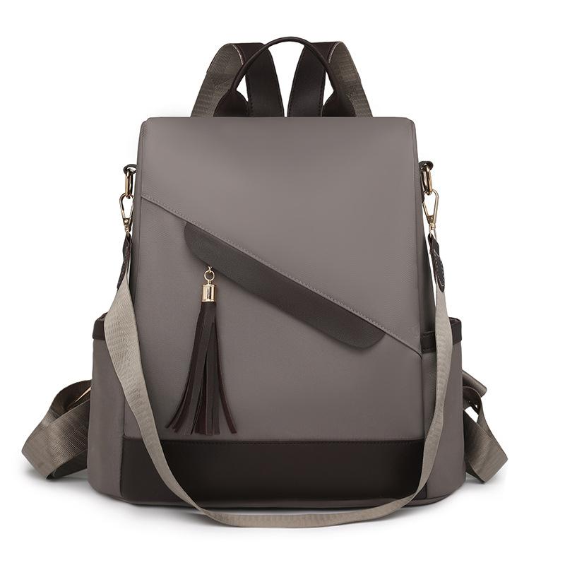 Вместительный женский рюкзак из нейлона с отделкой, городской простой рюкзак для поездок на работу, на плечо, противокражный, для хранения, школьный рюкзак для студенток