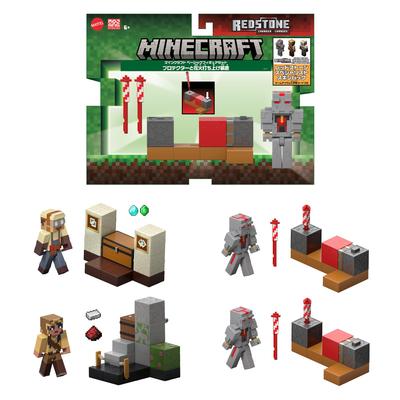 Mattel Minecraft Базовый Ассортимент Набор x 4 Коробки Возраст 6+ и Фигурки, Набор из 2-х Предметов, A, Детские Фигурки, Наборы из 2-х Предметов, Распродажа, Вверх, Многоцветный GTT53-986A