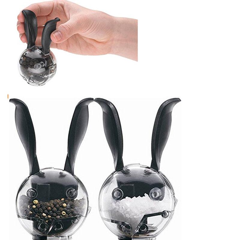 Ball Pepper Shape Grinder Rabbit Ears Design Refillable Grindstone Pepper Grinders Kitchen Tools