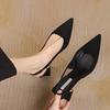 Fashion Women Pumps Black High Heels Shoes Sandals Summer 2025 New Party Sexy Thick Mules Shoes Slippers Ladies Wedding Zapatos Tacones