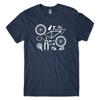 100% Cotton TOPS UNISEX TEES MENS WOMENS Bike Parts Bicycle Dismantled Mens Funny Unisex T-Shirt