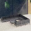 Day and Night - Day and Night Garden Furniture 11 Pieces and Gray Pine Wood Cushions