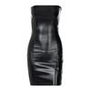 Women Summer Sexy Party Strapless Bodycon Pu Leather Slim Package Hip Black Mini Dress Sundress 2022 Female Clothing