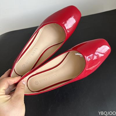 Модные весенне-летние новые повседневные туфли-лодочки с квадратным носком, простые, удобные для повседневной носки, универсальные женские туфли на плоской подошве