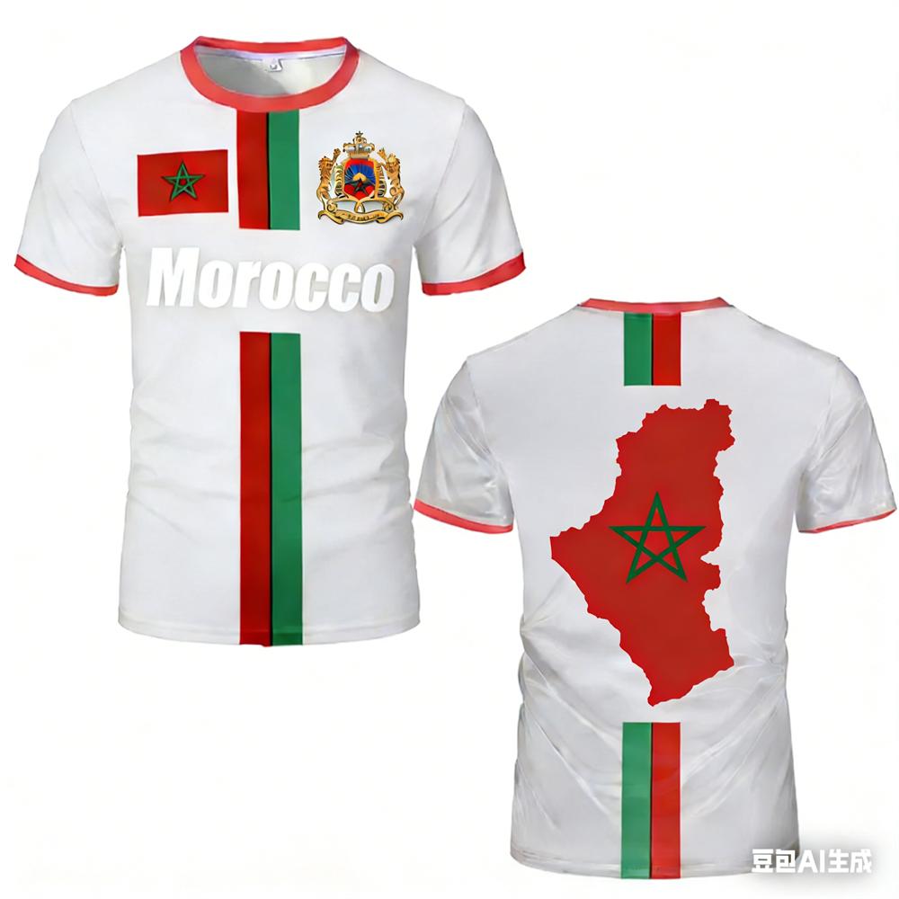 2026Morocco Football Jersey Football T Shirts New Design Trendy ShortUniforms Moroccan Flag Tees FamilyMatching
