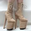 New Design Sexy 20cm Extreme High Heel Shoes Platfrom Round Toe Erotic Lap Dancing Ankle Boots