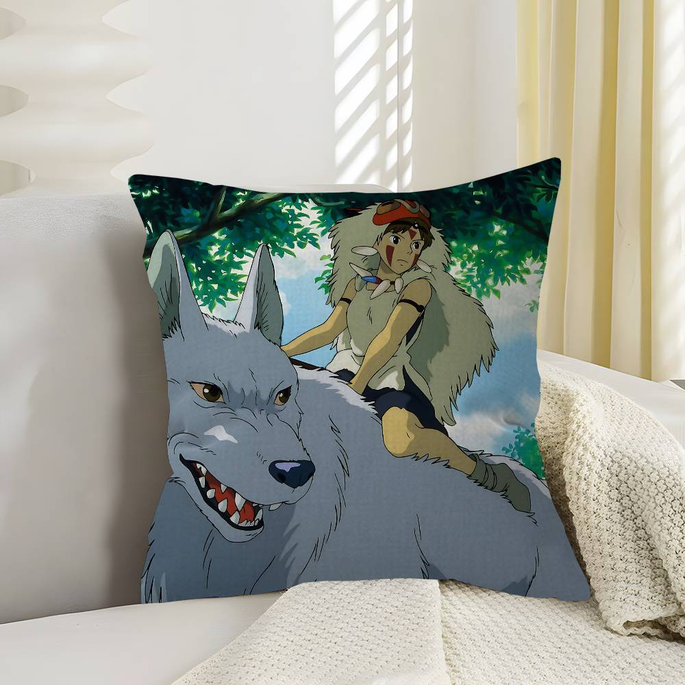 Anime PPrincess MMononoke Pillow Cushion Cover Pillowcase Living Room Sofa Home Decor Customized