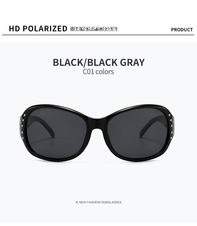 Женские большие поляризованные солнцезащитные очки Diamond Oval, защита от ультрафиолета HD для вождения