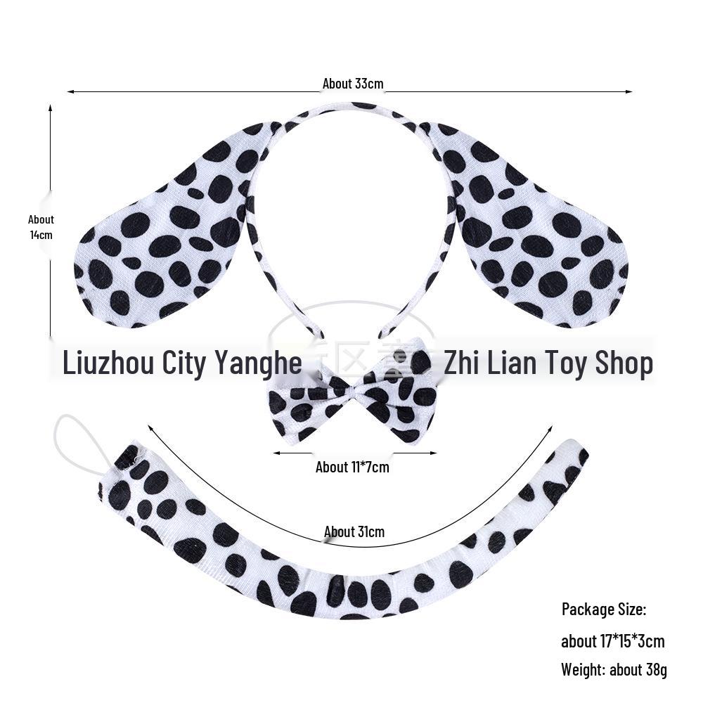 Dalmatian Dog Headband & Tutu Dress Halloween Costume Set for Kids