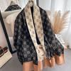 New Simple High-speed Jacquard Machine Strip Imitation Cashmere Scarf Women's Short Fringed Premium Gray Shawl
