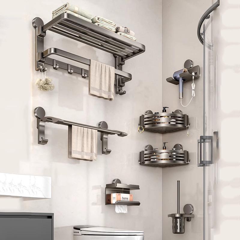 Прочная настенная двойная вешалка для полотенец на присосках без сверления для ванных комнат