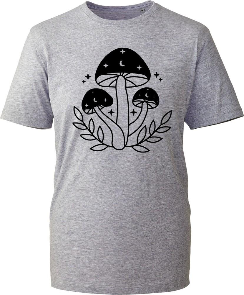 Celestial Mushroom Tshirt Cottagecore Witchy Moon Stars Nature Graphic Tee Uk