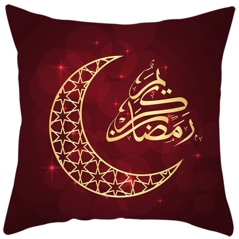 2024 Eid Mubarak Home Decor Pillowcase Sofa Cushion Cover Islamic Mosque Muslim Decorative Pillowcase Ramadhan Gift