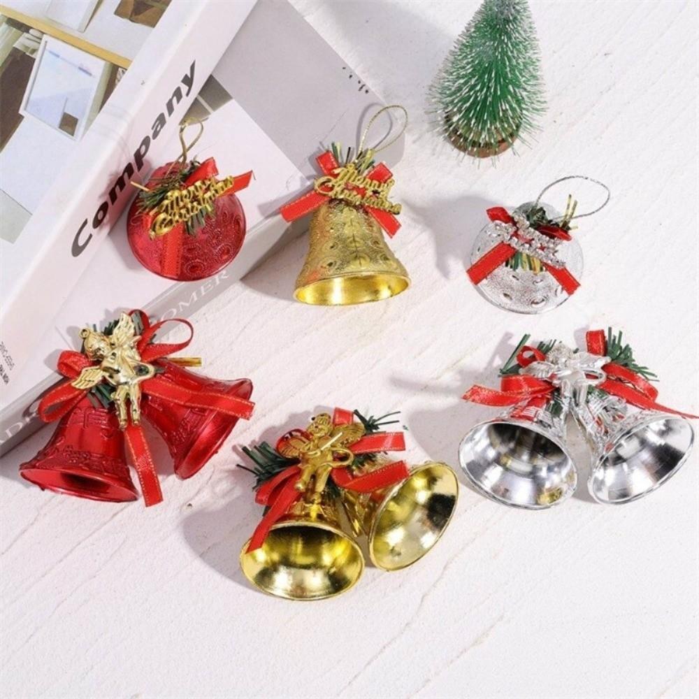 4/2Pcs Colorful Christmas Bells Merry Christmas Xmas Tree Decorations Festival Party Celebration