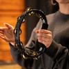 MEINL Percussion Tambourine Recording-Combo ABS Tambourine Dual-Alloy Jingles TMT1M-BK