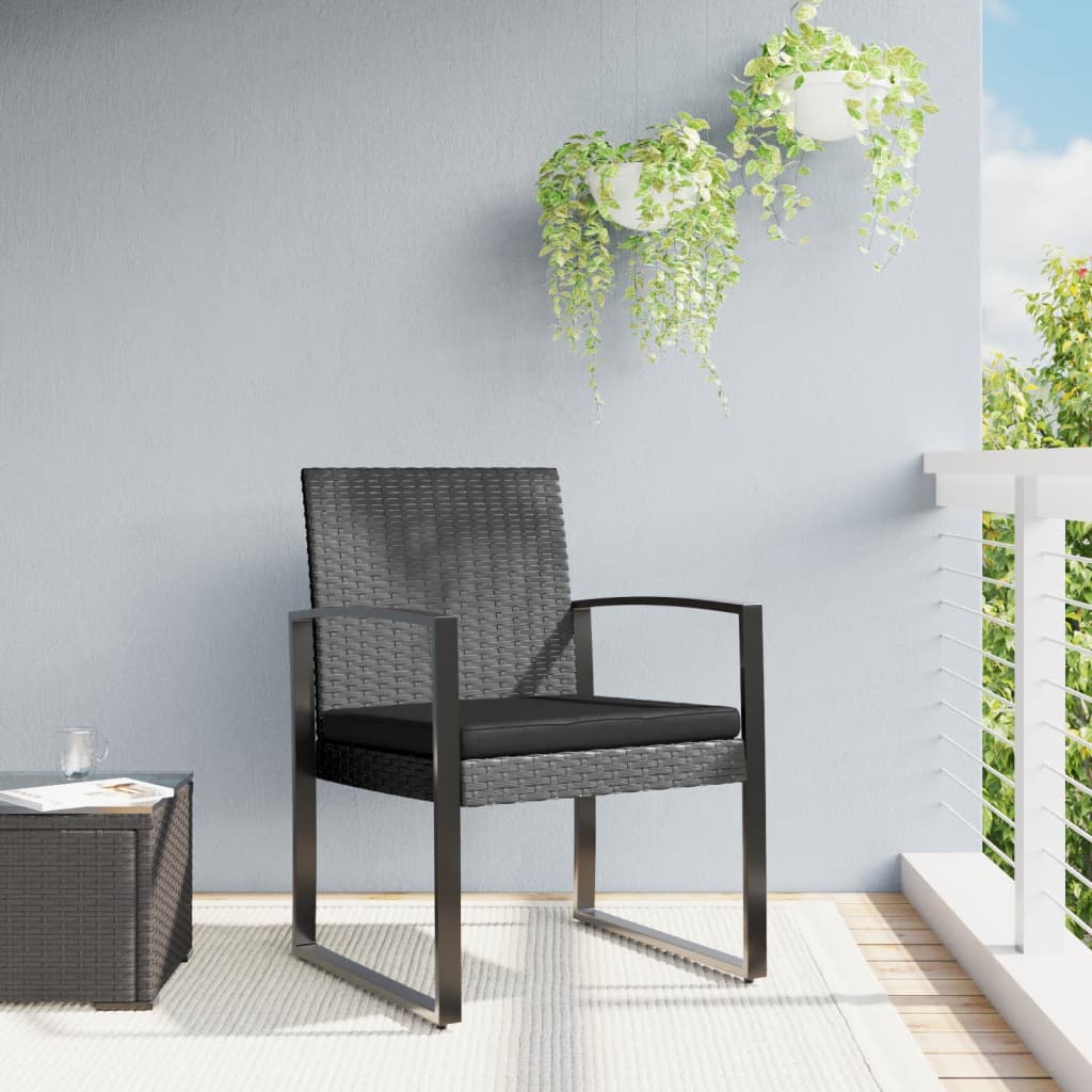 Vidaxl Ogrodowe Krzesła Stołowe, 2 Szt., Ciemnoszare, Rattan Pp