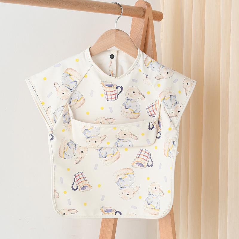 Korean-Style Reversible Sleeveless Baby Bib: Waterproof & Anti-Dirty for Feeding