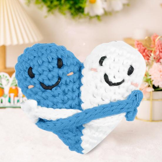 Вязаные крючком карманные сердечки Два обнимающихся сердца Вязаные крючком карманные обнимающиеся сердечки ручной работы