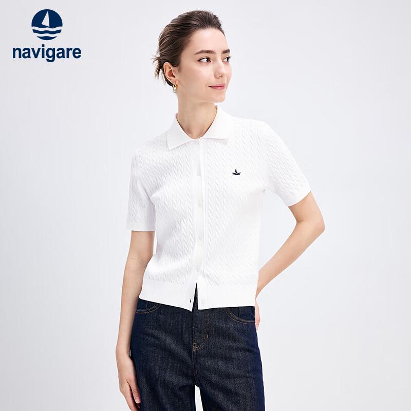 Navigare Женский трикотажный кардиган поло с коротким рукавом