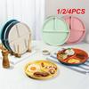 1/2/4PCS Divided Dish In 3 Diet Reusable Round Dinner Plate Kitchen Dinnerware Portion Plates for Adults 3 Compartments