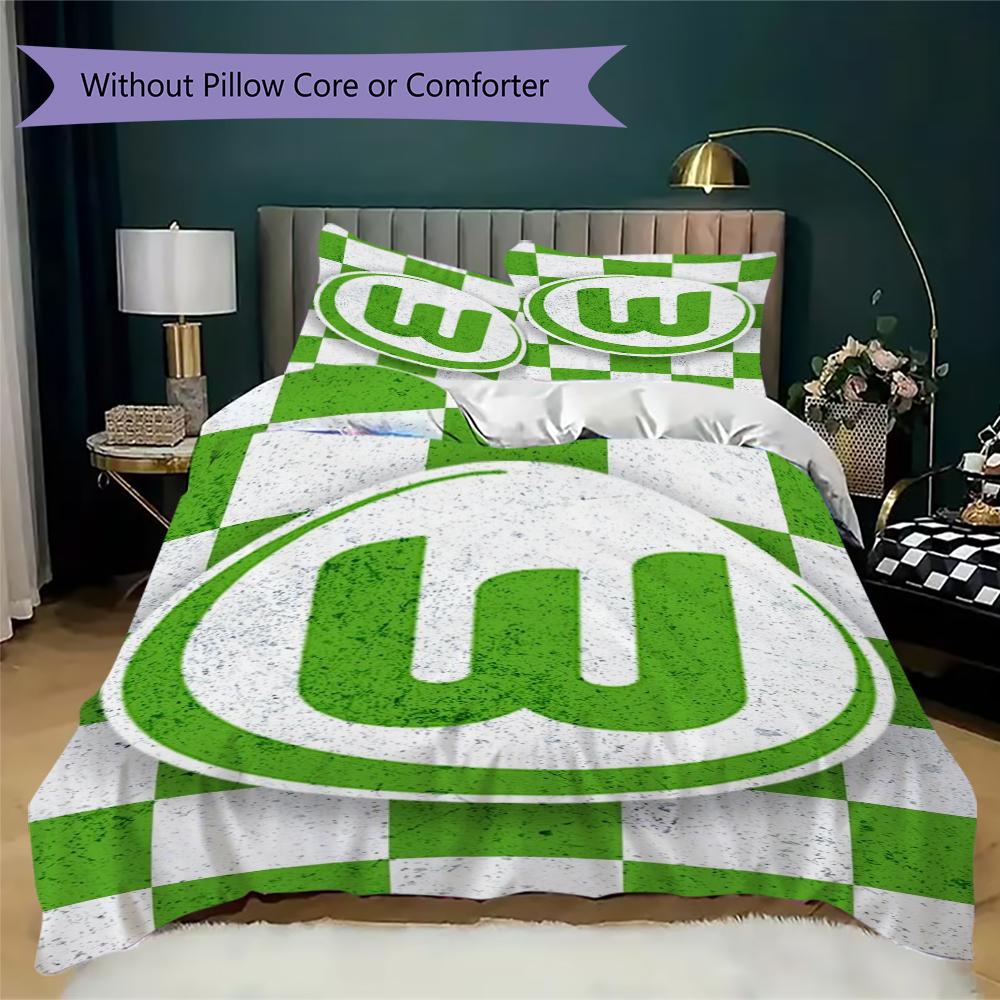 VfL Wolfsburg Pattern Bedding uilt Set uilt Cover Pillowcase Home Decoration Birthday Gift (1 * duvet cover + 2 * pillowcase without core)101