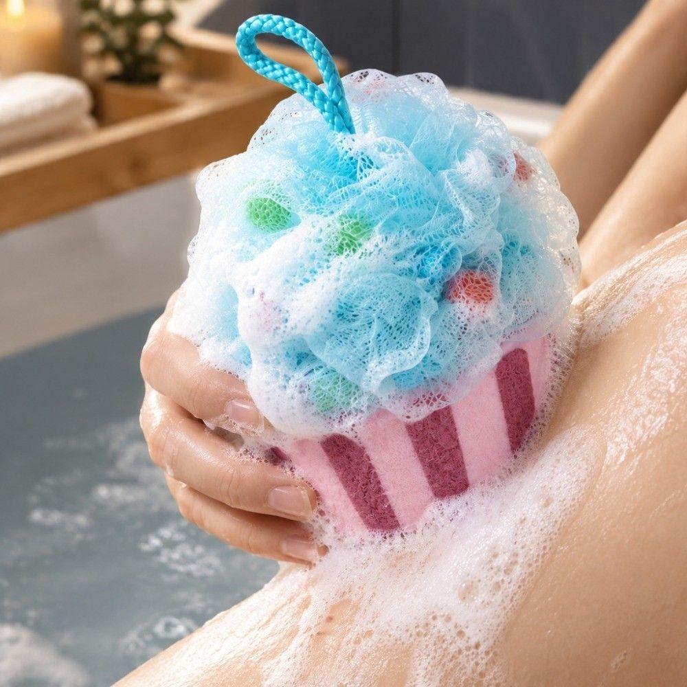 Cartoon Shape Bath Bubble Ball Ice Cream Design Body Skin Cleaner Foaming Sponge Body Cleaning
