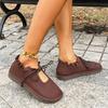 NEW Women Retro Nostalgia Handmade Genuine Leather Womens Shoes Flat Leather Soft Women Shoes Mother Shoes High-quality Sneakers