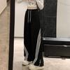 Уличные спортивные штаны в полоску с тремя полосками, американские широкие брюки, свободные спортивные штаны из бархата, повседневные спортивные штаны Joker