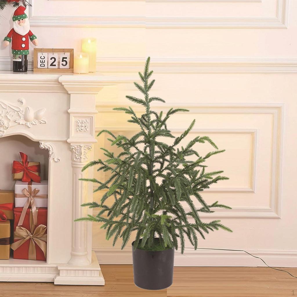 Artificial Tree Potted Green Plant 17.7x23.6 Inch Realistic Undecorated Tabletop Christmas for