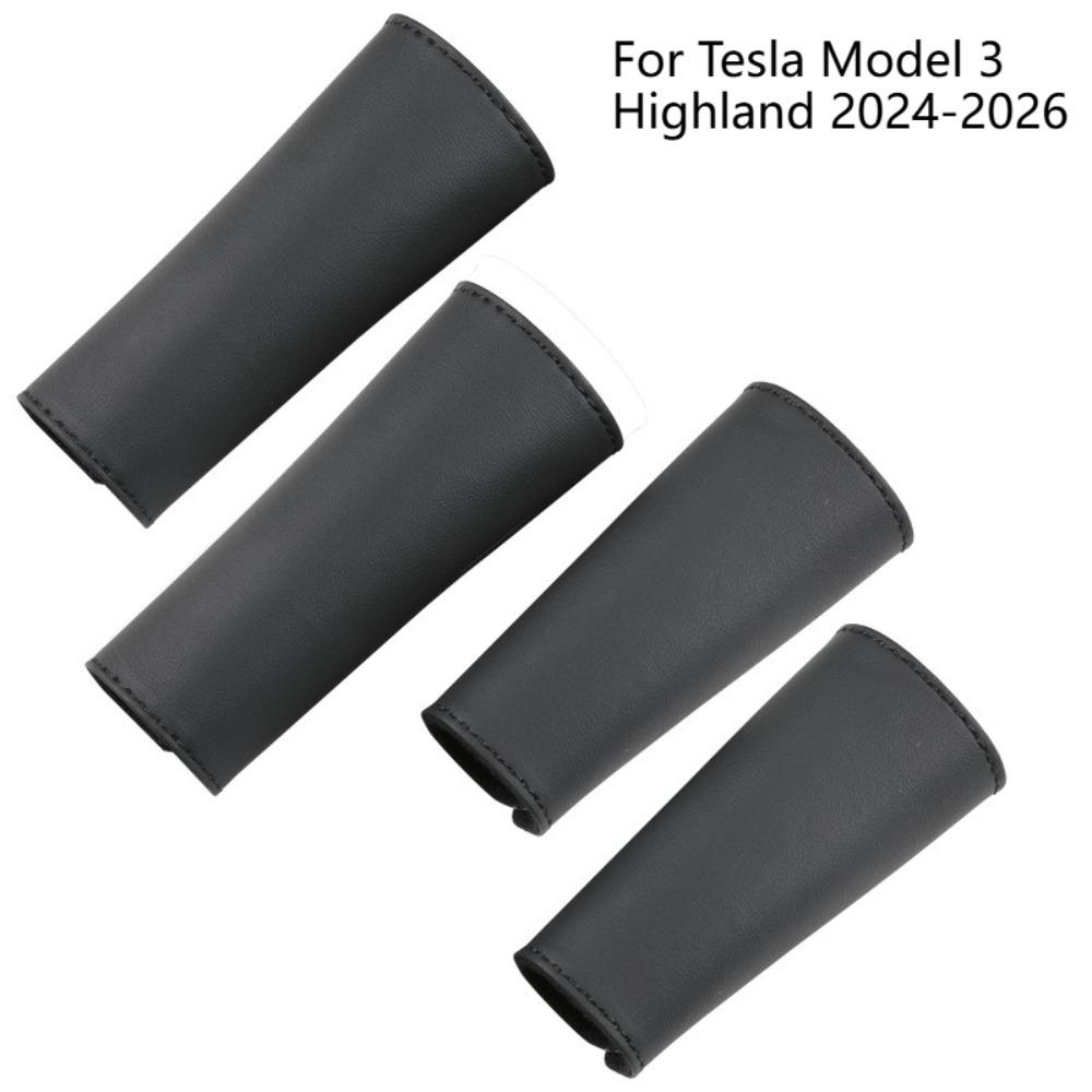Xiaomi 4Pcs Door Handle Gloves Handle Protection Cover For Tesla Model 3 Y Highland 2024-2026 Leather Handlebar Grip Cover Accessories