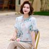 Women's Chinese Style Floral Knit T-Shirt