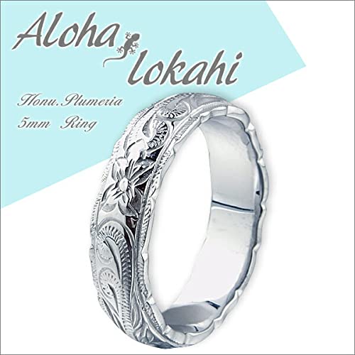 Кольцо Aloha Lokahi Гавайские украшения, Хирургическая нержавеющая сталь, Двойной вырез-завиток, Плюмерия, Хону, Нержавеющая сталь серебристая, Размер 7