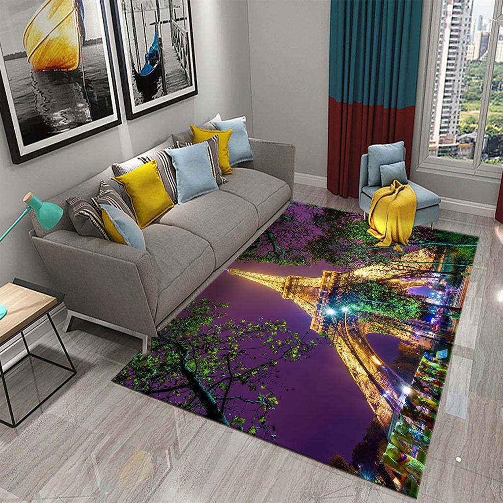 3D Романтические ковры с Эйфелевой башней для гостиной, спальни, ванной комнаты, прихожей, противоскользящий коврик, декор, кухонный коврик, придверный коврик