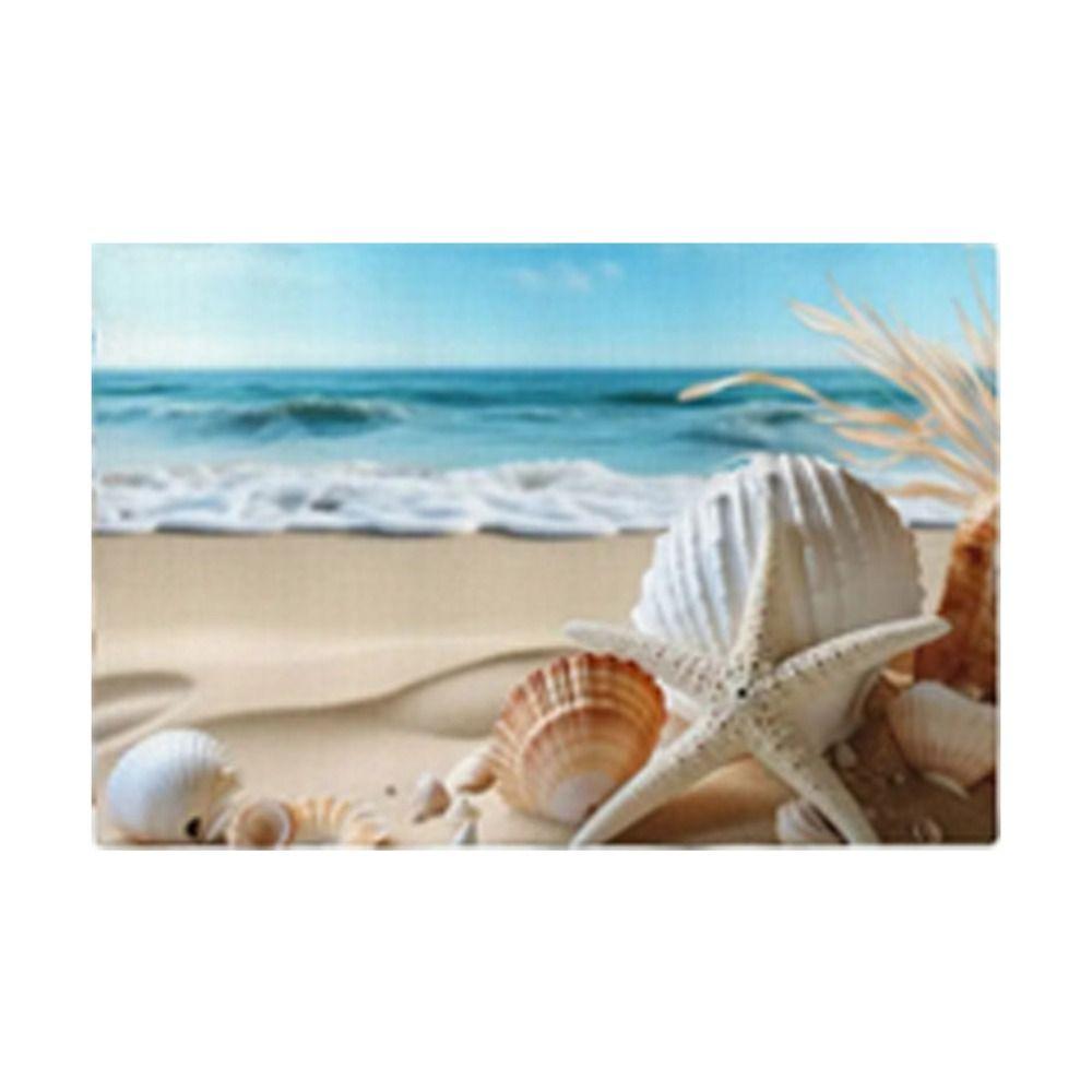Seashells Linen Placemat Anti Slip Tableware Pad Summer Beach Placemat Table Decoration