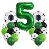 1 Set Balloon Set Soccer Number Shape Leakproof Contrast Color Sport Fans Baby Birthday Party Decoration Arch Balloon Photo Prop
