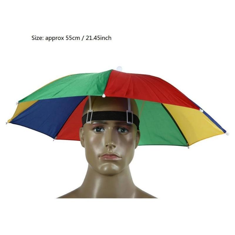 1PC Foldable Umbrella Hat Cap Headwear for Fishing Hiking Beach Camping Head Hats Outdoor