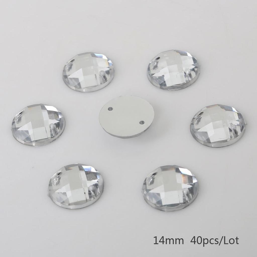 Sewing Flatback Acrylic Rhinestone Two Holes Sew On Strass Crystal Stones For DIY Wedding Dress Clothes Decoration