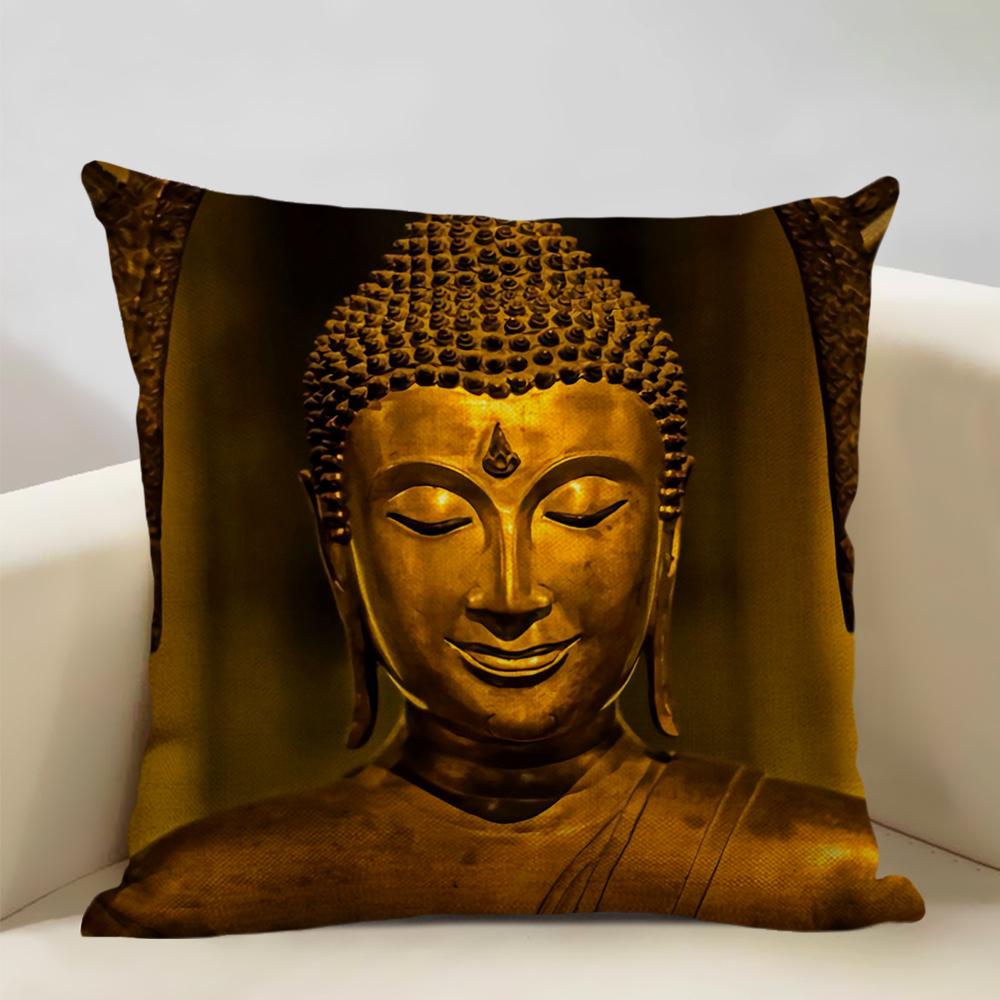 Home Decor Cushion Cover 45x45cm Pillowcase Decoration Buddhist Portrait Art Pattern Home Textile Pillow Cases