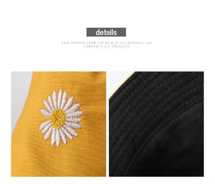 2020 NEW Women Bucket Fishing Hats Sunscreen Sun Cap Little Daisies Double-sided Wear Spring Lady F