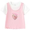 Balabala Girls' Fake Two-Piece Short Sleeve T-Shirt