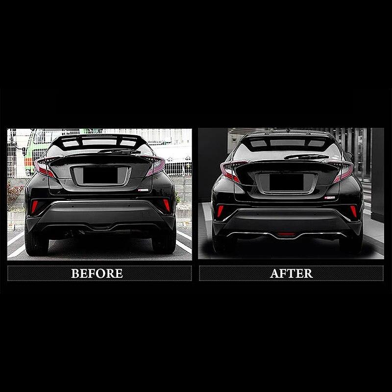 Стайлинг автомобиля, 1 шт., красный пластиковый задний стоп-сигнал, отражатель панели, накладка для Toyota C-HR CHR 2016-