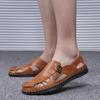 Большие размеры Весна и лето Мужские сандалии Натуральная кожа Hole Shoes Повседневная пляжная обувь Hollowed Toe Box Мужские сандалии