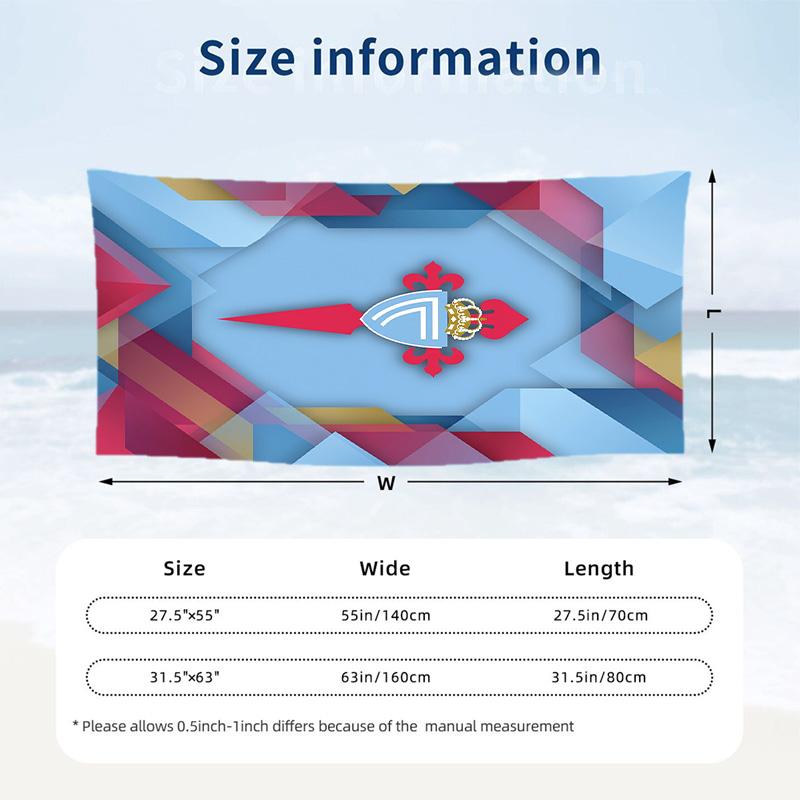 Celta Vigo FC print Quick Dry Beach Towel Microfiber Absorbent Portable Travel Swimming Towel