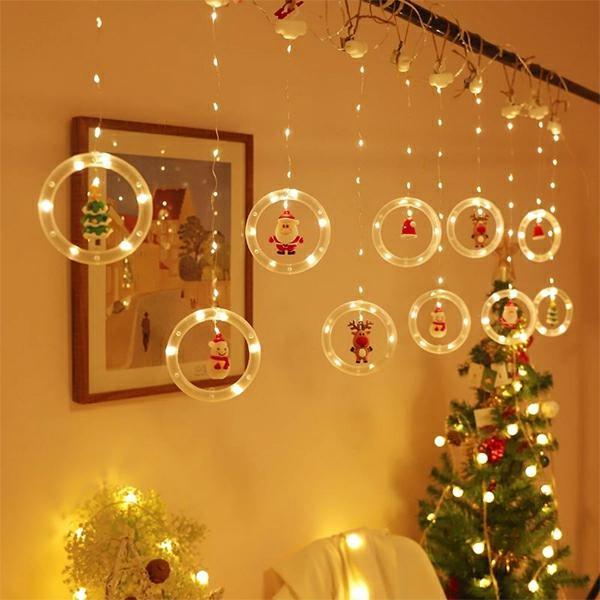 Lampki świąteczne LED zestaw figurek 10 sztuk Okrągłe