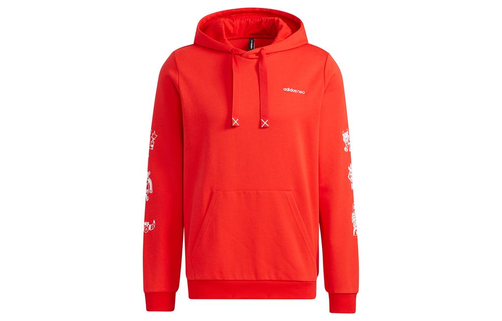 adidas Мужские толстовки Neo Красные с капюшоном Умеренные Обычные GL8084