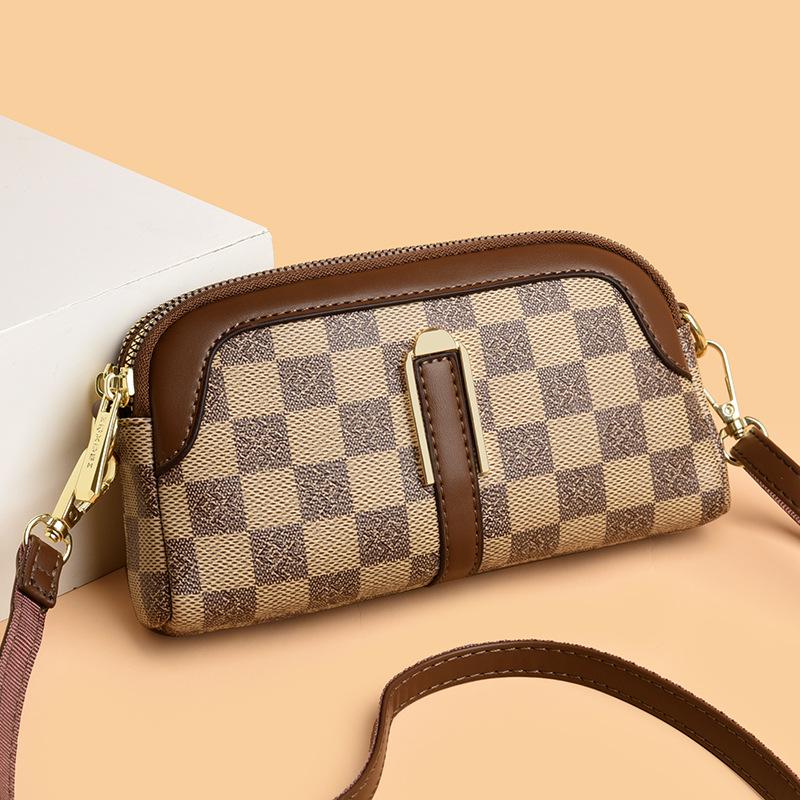 Новая шахматная клетчатая сумка для женщин на лето, универсальный клатч для мам среднего возраста, сумка для мобильного телефона на одно плечо через плечо