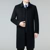 Winter Men's Cashmere Coat Long Casual Business Middle-aged and Elderly Dad's Wool Woolen Thick Coat for Men